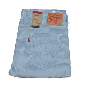 Levis 514 Men's Size 38x30 Corduroy Jeans Pants Sky Blue Vintage Wide Wale NWT